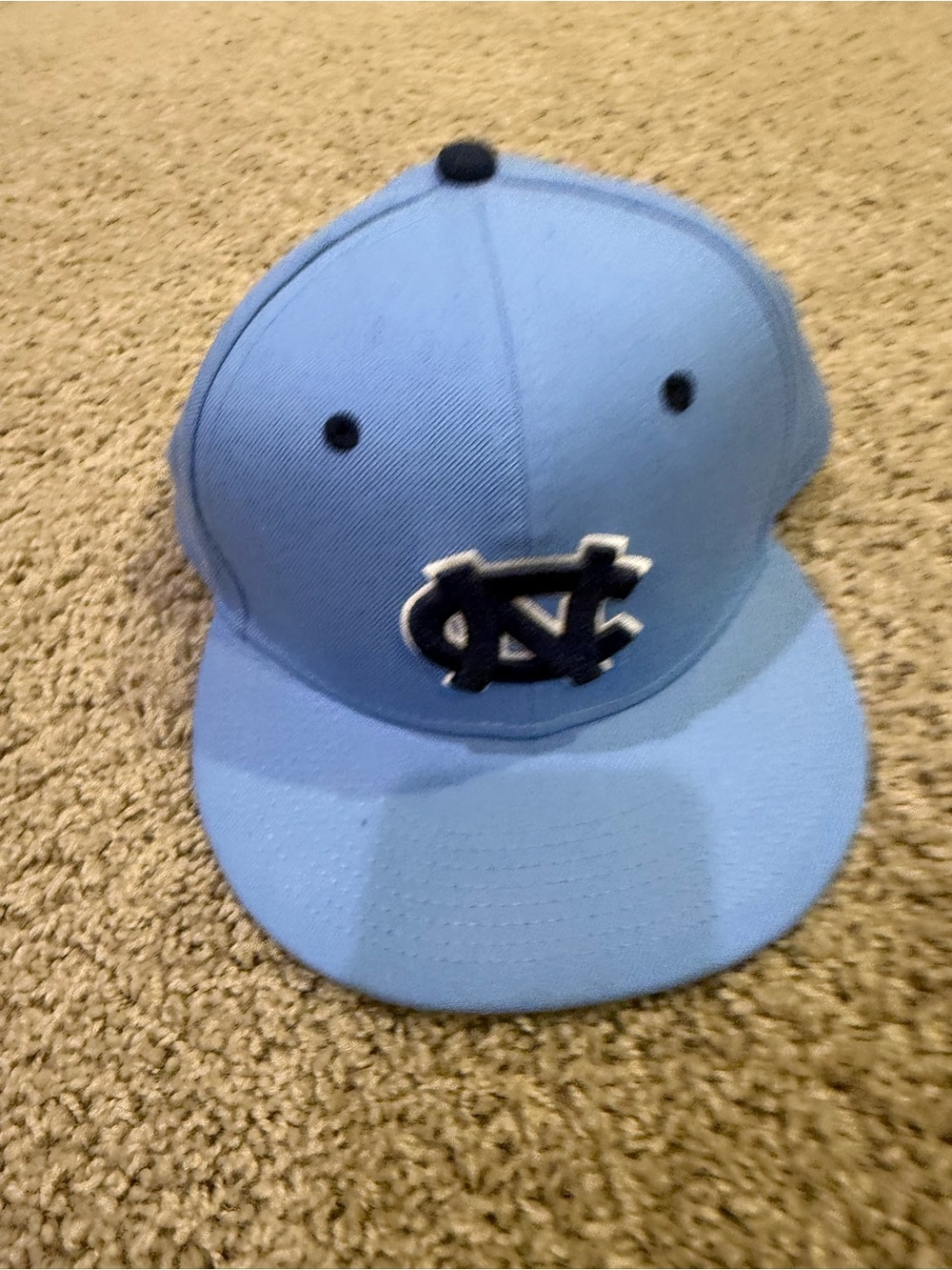 Nike Light Blue Fitted Baseball Cap with Navy Embroidered Logo